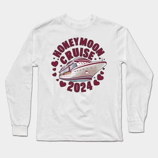 Honeymoon Cruise Trip 2024 Couple Husband Wife Long Sleeve T-Shirt